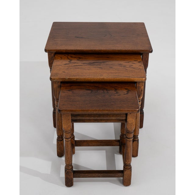 Set of 3 French Oak Nesting Tables, Circa 1970 For Sale In Greensboro - Image 6 of 14