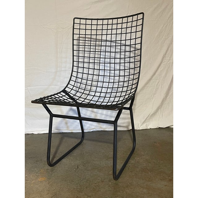 Knoll designer style, mid century modern, black metal wire chair. Very sturdy and comfortable! Light enough to move around...