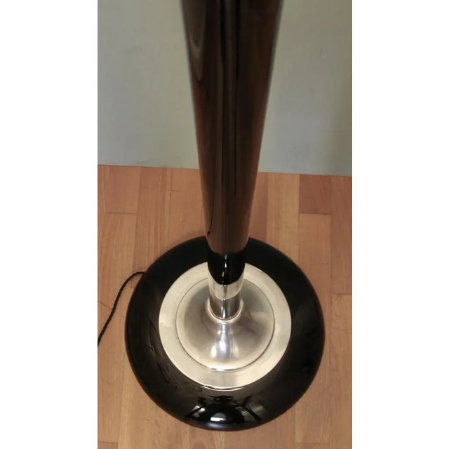 Black Art Deco French Floor Lamp from Mazda, 1920s For Sale - Image 8 of 12