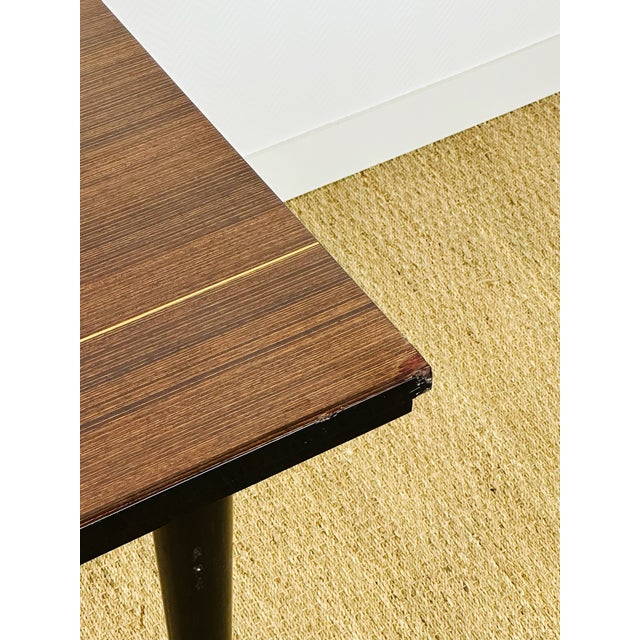 Art Deco Modern Extendable Dining Table in Macassar Ebony, France, 1950s For Sale - Image 12 of 14