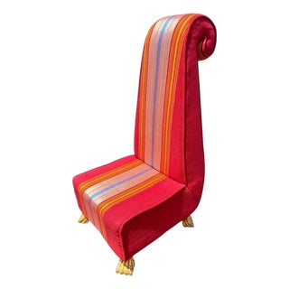 Hollywood Regency Style Upholstered Slipper Chair For Sale