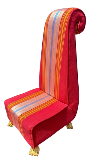 Hollywood Regency Style Upholstered Slipper Chair