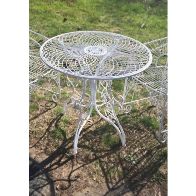 Mid-Century Modern Vintage Wrought Iron Patio Seating For Sale - Image 3 of 8