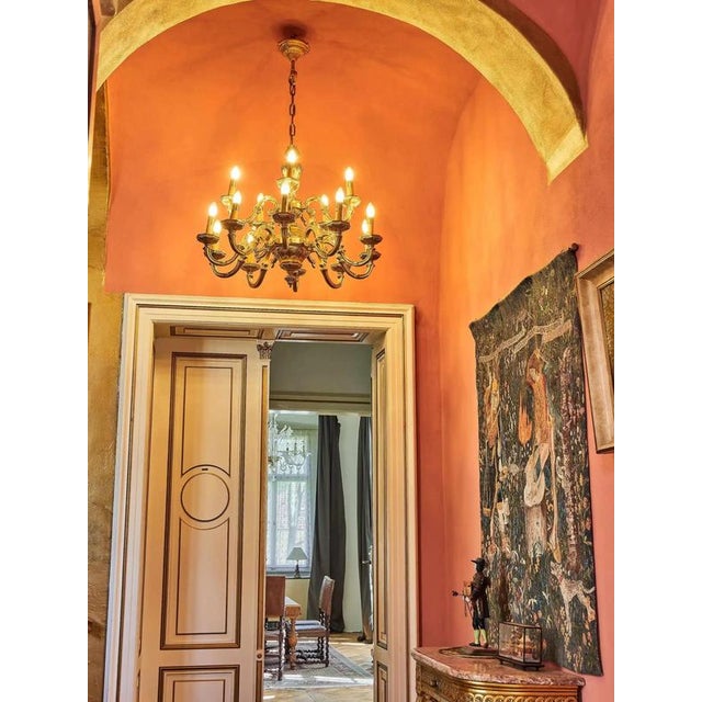 Large Louis XIII 15-Light Chandelier from Maison Lucien Gau For Sale - Image 10 of 10