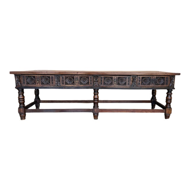 Late 18th Century Spanish Refectory Table or Farm Table with Four Drawers For Sale