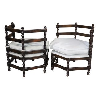 Mid 20th Century Pair of Antique Corner Chairs - 2 Pieces For Sale