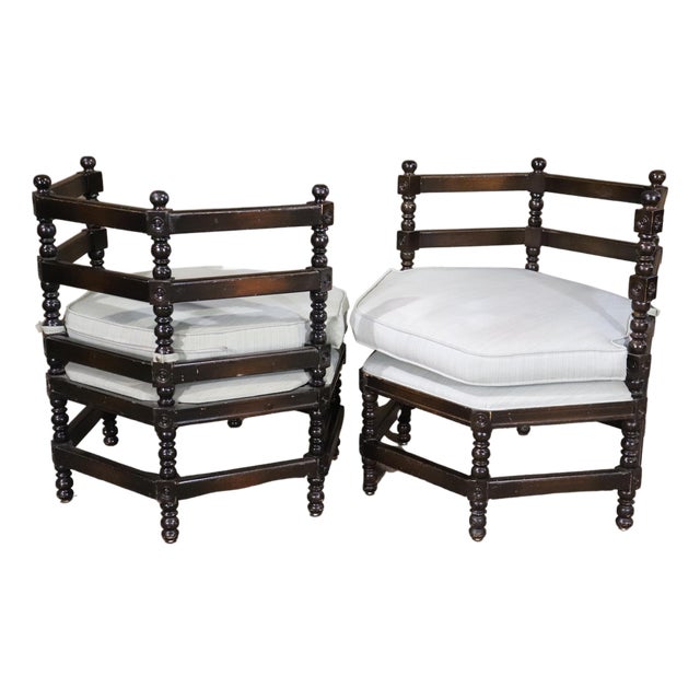 Mid 20th Century Pair of Antique Corner Chairs - 2 Pieces For Sale