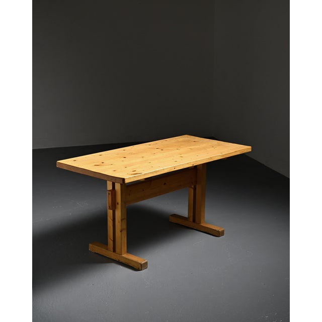 Wood Pine Dining Table, France, 1970s For Sale - Image 7 of 10