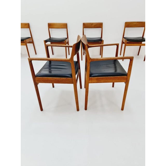 Danish Dining Chairs in Teak with Leather Seats by Johannes Nogaard, 1960s, Set of 6 For Sale - Image 5 of 11