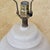 Cream Vintage American Ivory Glazed Ceramic Table Lamp With Brass Base and Embossed Bell Shade For Sale - Image 8 of 18