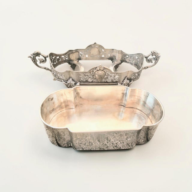 Antique Louis XVI Revival French Silver-Plated Jardinière, 1890 For Sale - Image 11 of 17