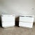 Postmodern Oversized White Lacquer Laminate and Chrome Nightstands/Dressers For Sale - Image 9 of 10