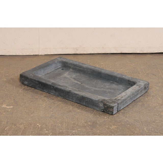 Gray 19th Century Spanish Rustic Grey Stone Basin Sink--Outdoor For Sale - Image 8 of 11