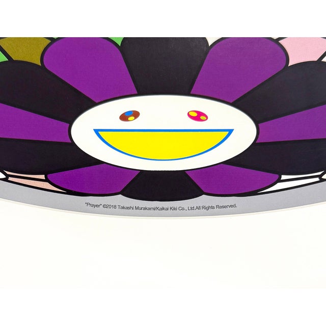 Contemporary Takashi Murakami, Prayer, Hand Signed Lithograph, Edition of 300, Custom Circular Frame, 2018 For Sale - Image 3 of 3