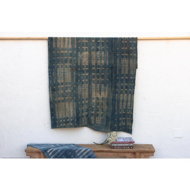 Textile Vintage Malinke African "Desert Sand" Indigo Throw For Sale - Image 7 of 7
