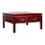 Chinese Dark Red Lacquered Coffee Table with Bamboo Top and Long Drawers For Sale