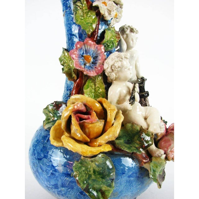 Liberty Vases in Polychrome Ceramic, 1890s, Set of 2 For Sale - Image 4 of 6