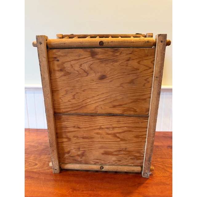 Antique Hudson Delivery Crate by Rugg Manufacturing Co. – Wooden Grocery Basket With Original Advertising, C. 1910–1930 For Sale - Image 4 of 14