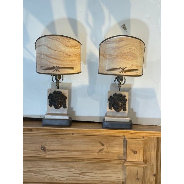 Cream 1950s Neoclassical Boudoir Lamps - a Pair For Sale - Image 8 of 9