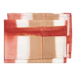 Chowk Red Cotton Table Napkins- Set of 2 For Sale