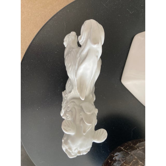 Ceramic Vintage Blanc De Chin Foo Dog Statue For Sale - Image 7 of 9
