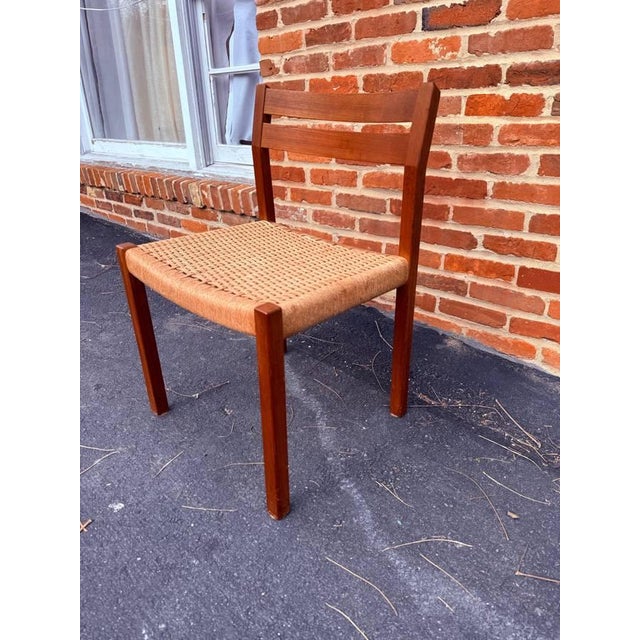 Set of 3 Mid Century Danish Niels O. Møller Teak Ropped Seat Dining Chairs . For Sale - Image 13 of 15