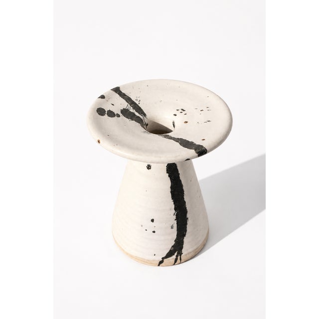 Ceramic Vintage Danish Splatter Ceramic Candlesticks by Karsten Nielsen, 1980s, Set of 2 For Sale - Image 7 of 10