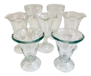 Vintage Ice Cream Parlor Sundae Mixed Glasses - Set of 6