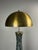 Mid-Century Modern Mosaic and Brass Table Lamp with Gold Mushroom Metal Dome Shade, 1960s For Sale - Image 12 of 18
