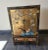 Midcentury Chinese two-door cabinet with hardstone possibly jade and mother-of-pearl inlay. Elegant relief garden scene...