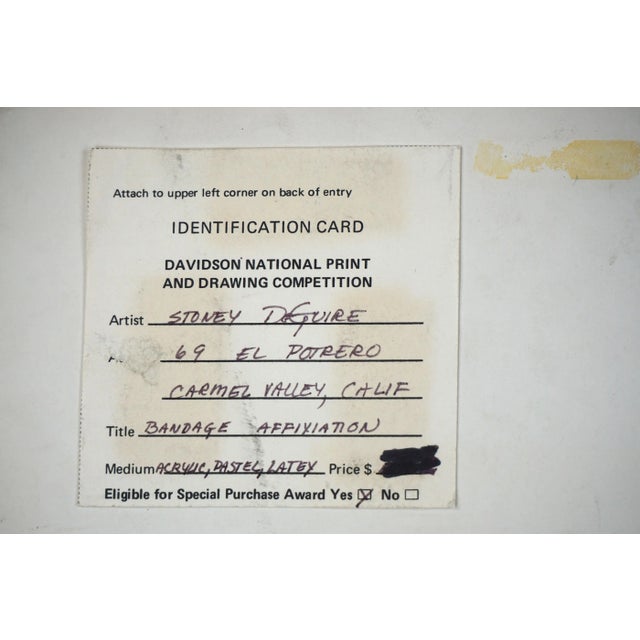 1970s Vintage Abstract -- "Bandage Affixiation" by Stoney DeGuire For Sale - Image 5 of 5