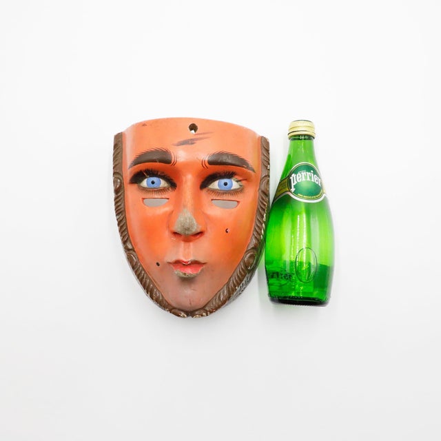 Brown 1960s Mexican Parachico Mask with Montera For Sale - Image 8 of 17