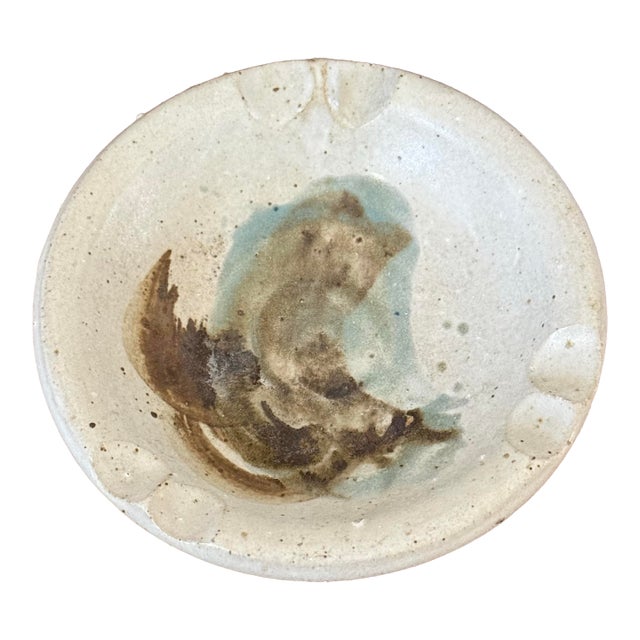 Late 20th Century Handmade Pottery Ashtray Catchall For Sale