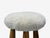 Mid-Century Modern Danish Modern Style, Sheepskin Stool, Beige Shearling, Maple, Usa, 21st C. For Sale - Image 3 of 4