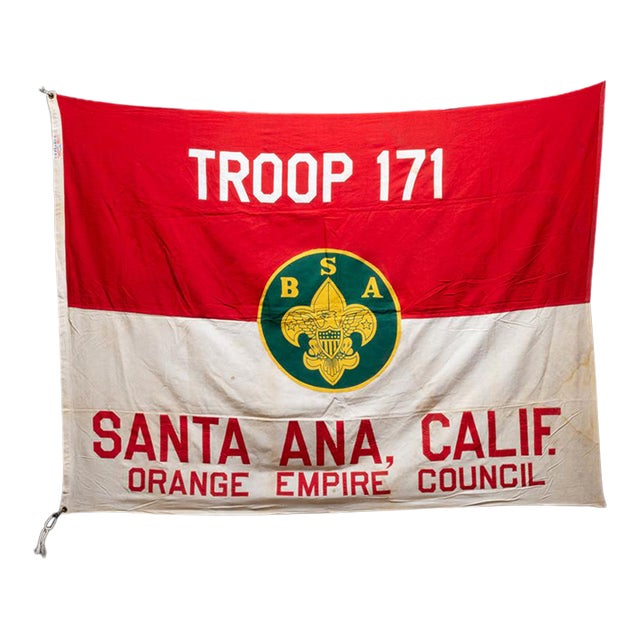 Vintage Boy Scouts Flag Troop, Santa Ana California c.1940 For Sale