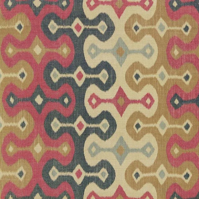 Sample- Schumacher Darya Ikat Fabric in Spice For Sale