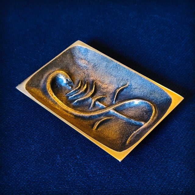 Metal Brutalist Bronze Caduceus Ashtray and Trinket Tray by Alfieri Gardone for Lauterbach, France, 1960s For Sale - Image 7 of 18