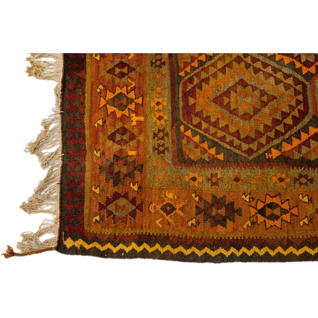 1960s Vintage Turkish Kilim Multicolor Handmade Tribal Wool Rug For Sale - Image 4 of 8