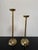 1960s Pair of Mid-Century Italian Brass Candlesticks With Sculptural Domed Bases, 1960 For Sale - Image 5 of 8