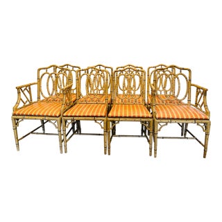 Mid 20th Century Vintage Regency J. Gattuso and Sons Dining Chairs - Set of 8 For Sale
