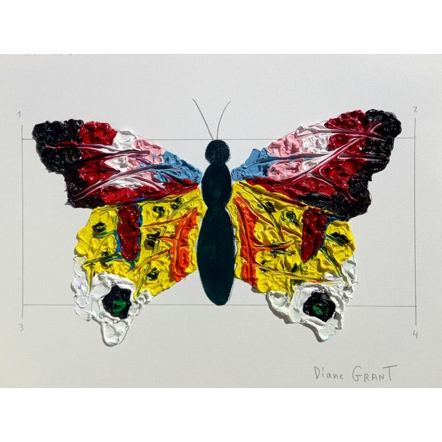 2020s Set of 6 - One-of-a-Kind Unframed Original Butterflies Oil Paintings, Unique Pieces For Sale - Image 5 of 7