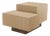Rectangular Side Table in Natural Oak Veneer with Brushed Bronze Base For Sale