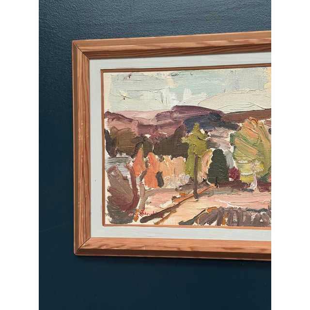 Mid-Century Modern Olle Blomberg, Landscape, 1976, Oil Painting on Canvas, Framed For Sale - Image 3 of 18