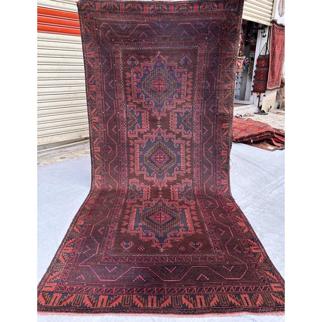 Antique Herati Hand-Knotted Wool Rug - 8'7" X 4'0" For Sale - Image 9 of 14