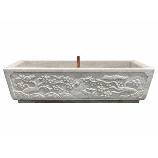 Vintage White Marble Bird & Blossom Fountain For Sale