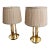 Set of 2 Vintage Brass Bouillotte Pair Table Lamps 3 Arm Candelabra Lamp With Pleated Shades Hollywood Regency For Sale