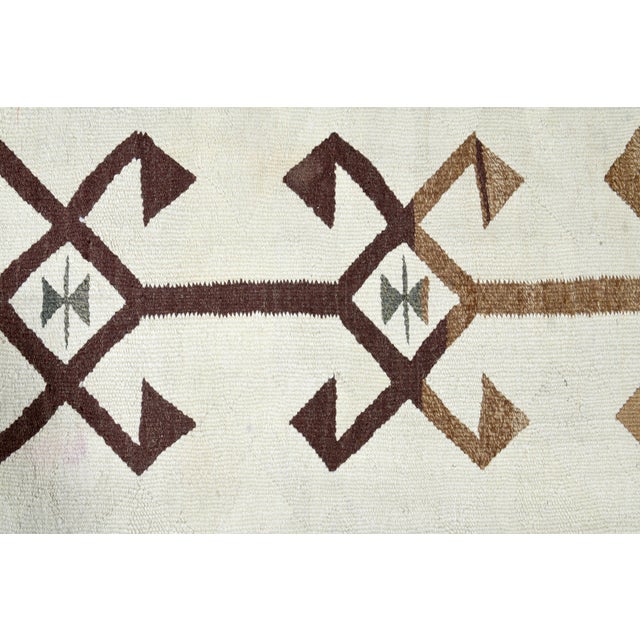 Beige 1970s Vintage Turkish Handmade Wool Cotton Beige Runner Rug For Sale - Image 8 of 11