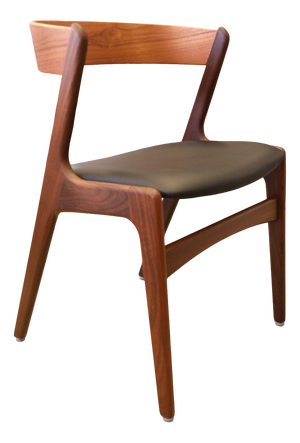 Danish Fire Chair in Teak and Black Leather by Kai Kristiansen, 1960s