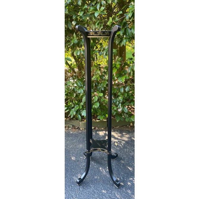 Wood Black and Gilt Lacquered Paris Fern Stand For Sale - Image 7 of 10
