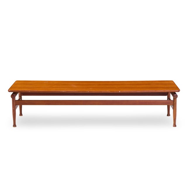 Wood Kai Lyngfeldt-Larsen for Søborg Møbelfabrik Mid Century Danish Teak Bench Coffee Table For Sale - Image 7 of 9